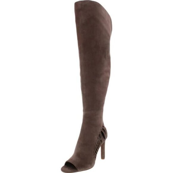 NWT Vince Camuto suede over the knee boots open toe Size 5.5M Shassa style - Picture 1 of 14